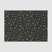 美しい黒と金ゴールド星空の星模様 薄葉紙 (正面)