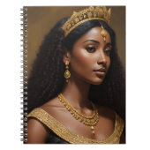 美しい黒のクイーンズウェア金ゴールドクラウン ノートブック (正面)