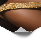 美しい黒のクイーンズウェア金ゴールドクラウン ポスター (角)