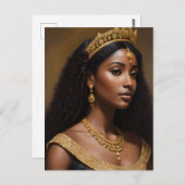 美しい黒のクイーンズウェア金ゴールドクラウン ポストカード (正面/裏面)