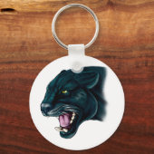 美しい黒のヒョウ キーホルダー (正面)