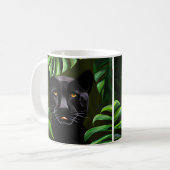 美しい黒のヒョウ コーヒーマグカップ (正面左)