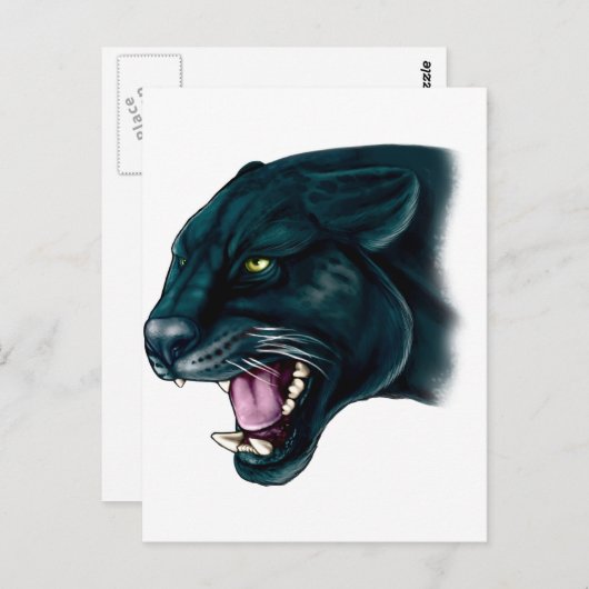 美しい黒のヒョウ ポストカード (正面/裏面)