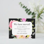 美しい黒のフローラ新しいアドレスの移動 ポストカード (スタンド正面)