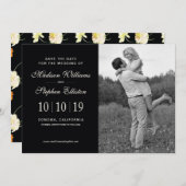 美しい黒のフローラ – 日付を保存 セーブザデート (正面/裏面)