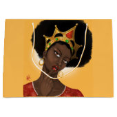 美しい黒の女王 – 自然の髪 ラージペーパーバッグ (正面)