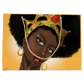 美しい黒の女王 – 自然の髪 ラージペーパーバッグ (裏面)