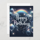 美しい黒の誕生日ポストカード ポストカード (正面/裏面)