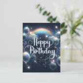 美しい黒の誕生日ポストカード ポストカード (スタンド正面)