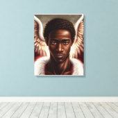 美しい黒アフリカの天使 キャンバスプリント (インサイチュ (ウッドフロア))