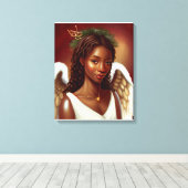 美しい黒アフリカの天使 キャンバスプリント (インサイチュ (ウッドフロア))