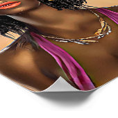 美しい黒アフリカプリンセス女性芸術 ポスター (角)