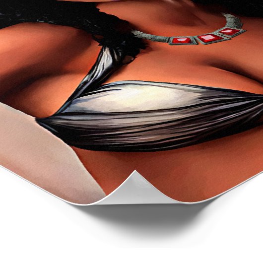 美しい黒アフリカ人女性の死んだ芸術の日 ポスター (角)