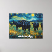 美しい黒アンガス牛 キャンバスプリント (正面)