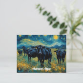 美しい黒アンガス牛 ポストカード (スタンド正面)