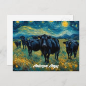 美しい黒アンガス牛 ポストカード (正面/裏面)