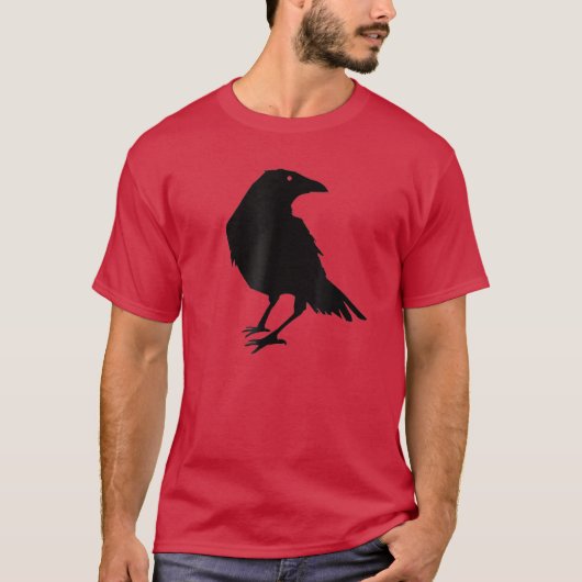 美しい黒カラスの鳥のシルエット Tシャツ (正面)