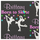 美しい黒パーソナライズされた氷スケートで滑る布 ファブリック (クローズアップ)