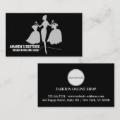 美しい黒モダンのファッション名刺 名刺 (正面/裏面)
