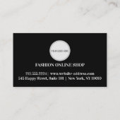 美しい黒モダンのファッション名刺 名刺 (裏面)