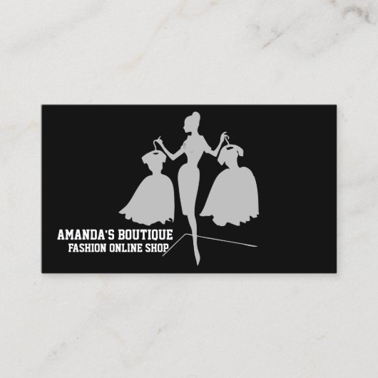 美しい黒モダンのファッション名刺 名刺 (正面)