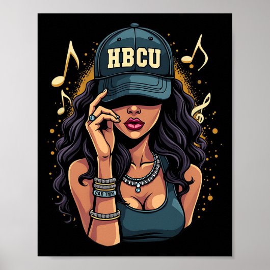 美しい黒人の女性 Hbcu 黒人の歴史月間  ポスター (正面)