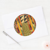 美しい黒人女性と水差しステッカー ラウンドシール (封筒)