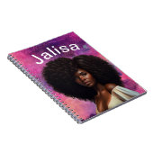 美しい黒人女性のパーソナル化可能なカバー ノートブック (右側)