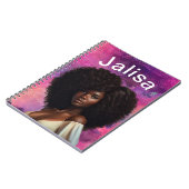 美しい黒人女性のパーソナル化可能なカバー ノートブック (左側)