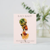 美しい黒人女性アフリカクイーン金ゴールドネックレス ポストカード (スタンド正面)