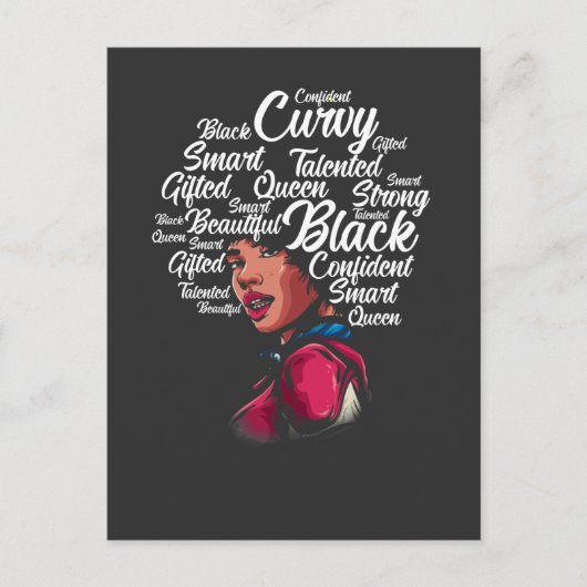 美しい黒人女性アフロヘアークイーン ポストカード (正面)