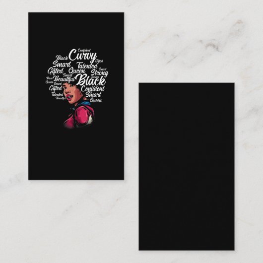 美しい黒人女性アフロヘアークイーン 名刺 (正面/裏面)