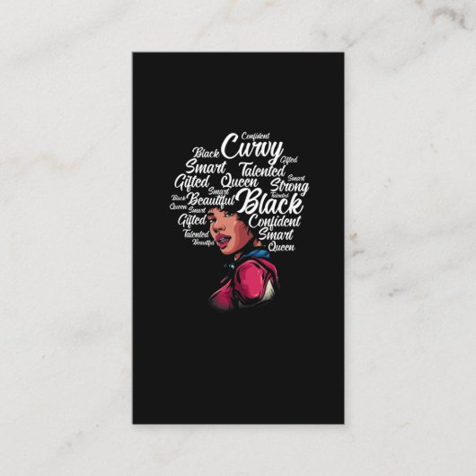 美しい黒人女性アフロヘアークイーン 名刺 (正面)