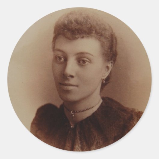 美しい黒人女性アンティーク写真 ラウンドシール (正面)