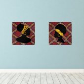 美しい黒人女性シルエット民族スタイル (ウッドフロア)