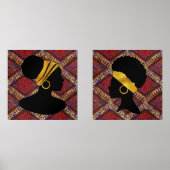 美しい黒人女性シルエット民族スタイル (正面)