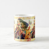 美しい黒人女性デジタル コーヒーマグカップ (中央)