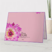 美しい黒人女性ピンクの花蝶 カード (裏面)
