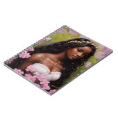 美しい黒人女性ピンクの花 ノートブック (左側)