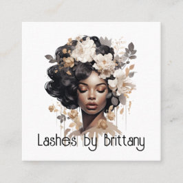 美しい黒人女性ヘアメイクアップスタイリスト スクエア名刺