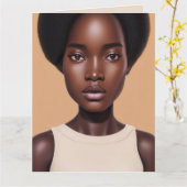 美しい黒人女性誕生日カード カード (黄色い花)