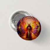 美しい黒人女性金ゴールドドレスハート背景 缶バッジ (正面&裏面)