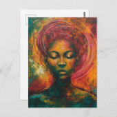 美しい黒人女性 ポストカード (正面/裏面)