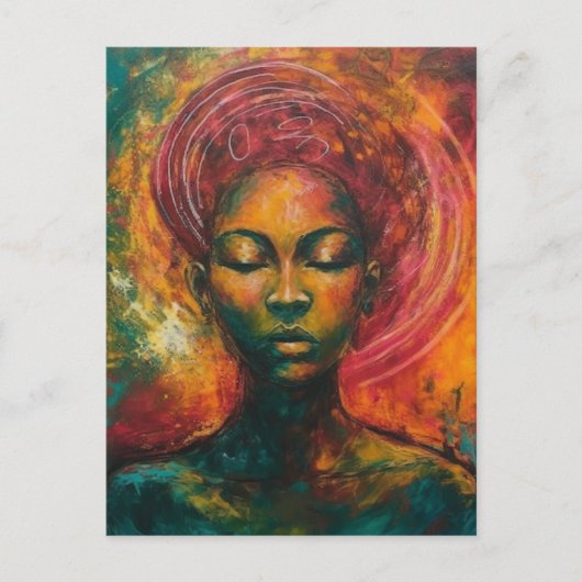 美しい黒人女性 ポストカード (正面)