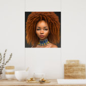 美しい黒人戦士のカラフルポスターギフト ポスター (キッチン)