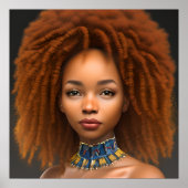 美しい黒人戦士のカラフルポスターギフト ポスター (正面)