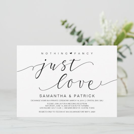 美しい黒何も特別なものはない、ただ愛を、駆け落ち結婚 招待状 (スタンド正面)