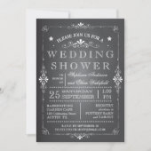 美しい黒板はウェディングシャワーをつなぎます 招待状 (正面)