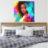 美しい黒檀の女の子抽象芸術 キャンバスプリント (インサイチュ (寝室))