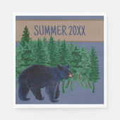 美しい黒熊の紙ナプキン スタンダードランチョンナプキン (正面)